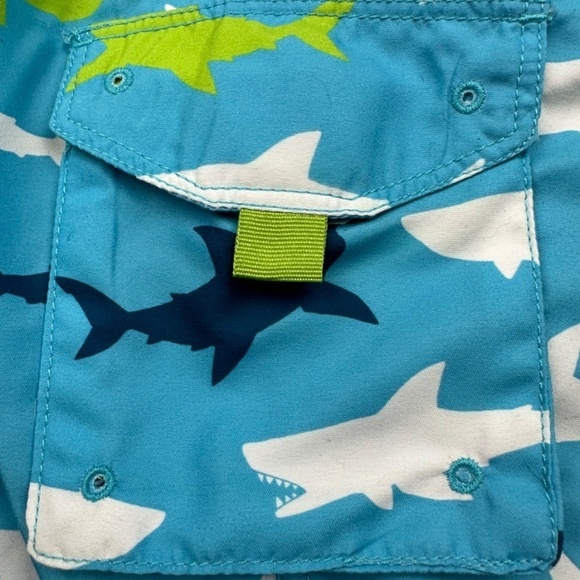 Hatley Swim Shorts Blue Shark Patterned Swimsuit Size 2 - Picture 4 of 6